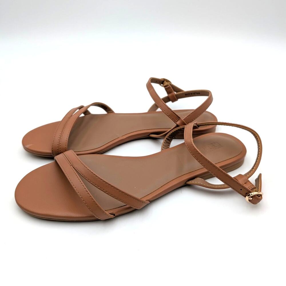 Nordstrom Rack Paros Strappy Flat Sandal Women's Tan/Brown Size US6.5M EU36.5